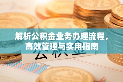 丹寨解析公积金业务办理流程，高效管理与实用指南
